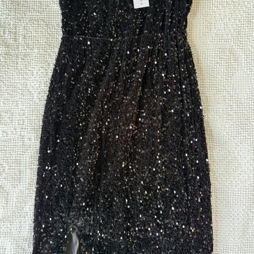 Baltic Born Dress Monroe Sequen Maxi Gown Black Womens Size Medium - Picture 7 of 15